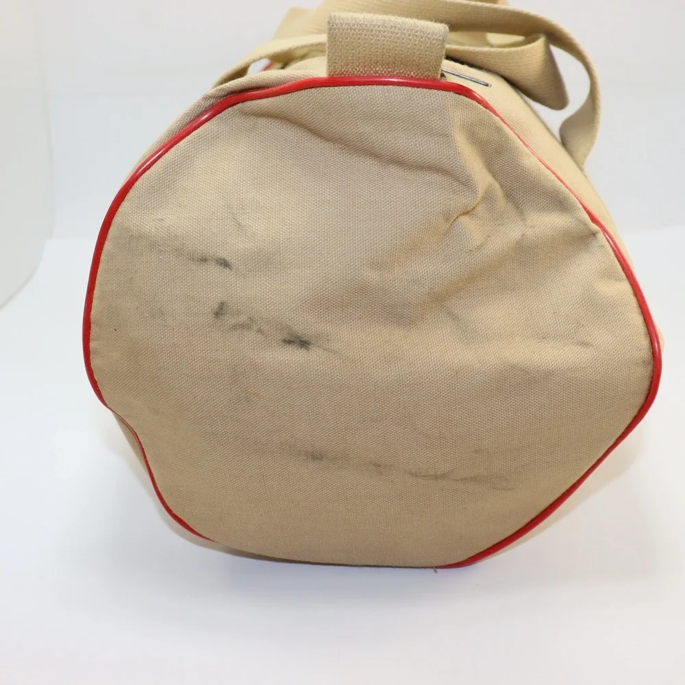 Tenneco Duffle Bag Medium Tan Unisex Vintage Canvas Travel Luggage